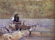 Winslow Homer Anglers on the boat oil painting on canvas